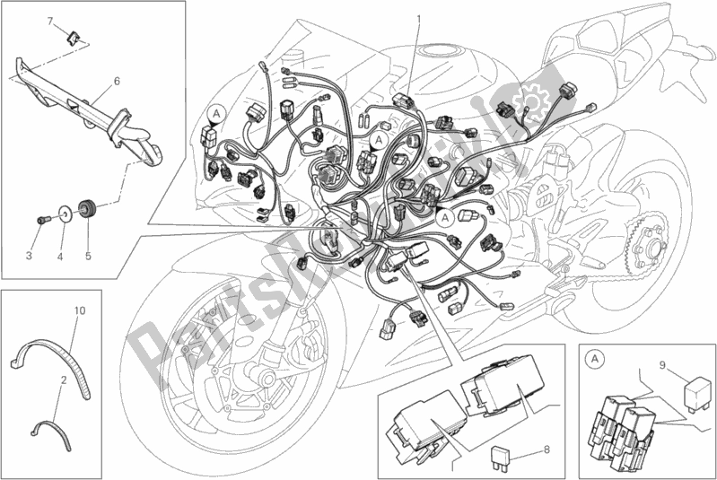 All parts for the Wiring Harness of the Ducati Superbike 1199 Panigale ABS 2013